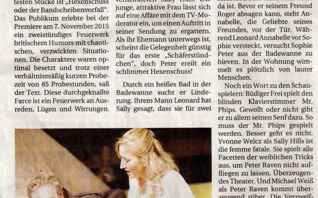 BAZ 11.11.2015 – Der Hexenschuss
